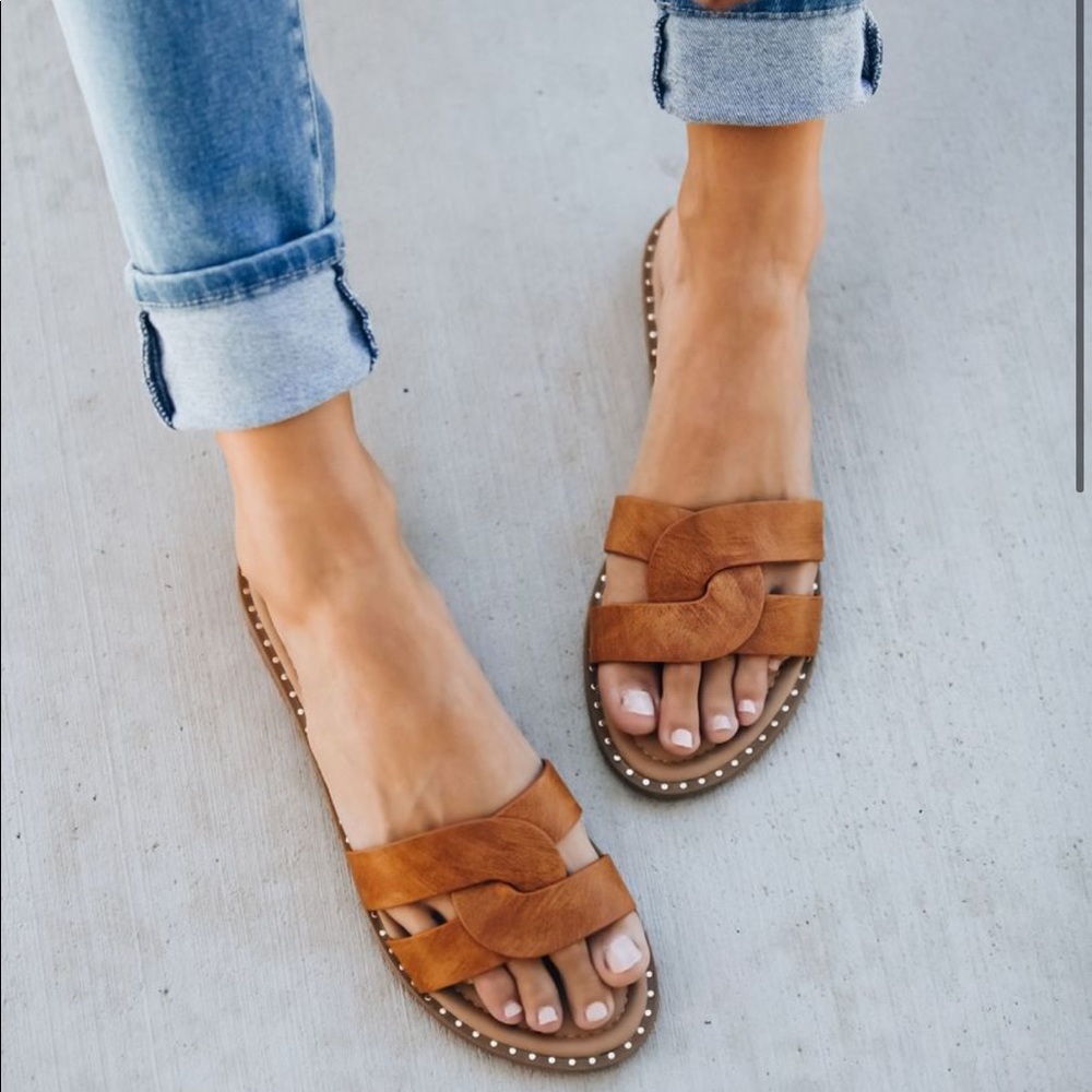 VICI Dolls Brianne Twisted Faux Leather Sandal